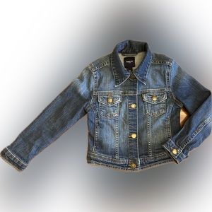 GAP KIDS jean jacket XS 4-5 yrs blue denim gold-tone buttons classic style girl